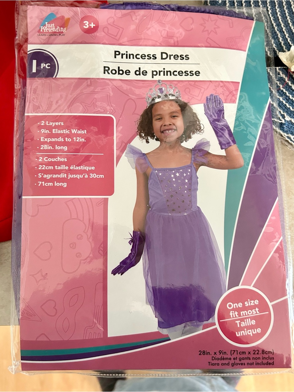 New Princess Dress Costume girls one size Just Pretending brand